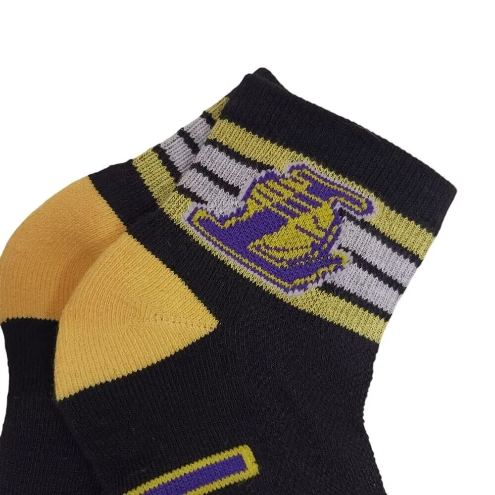 3 Pairs NBA Los Angeles LAKERS Socks Mens Size 6-12 Low Cut Sports Official